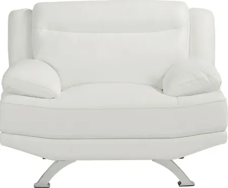 Zamora White Leather Chair