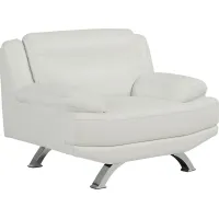 Zamora White Leather Chair