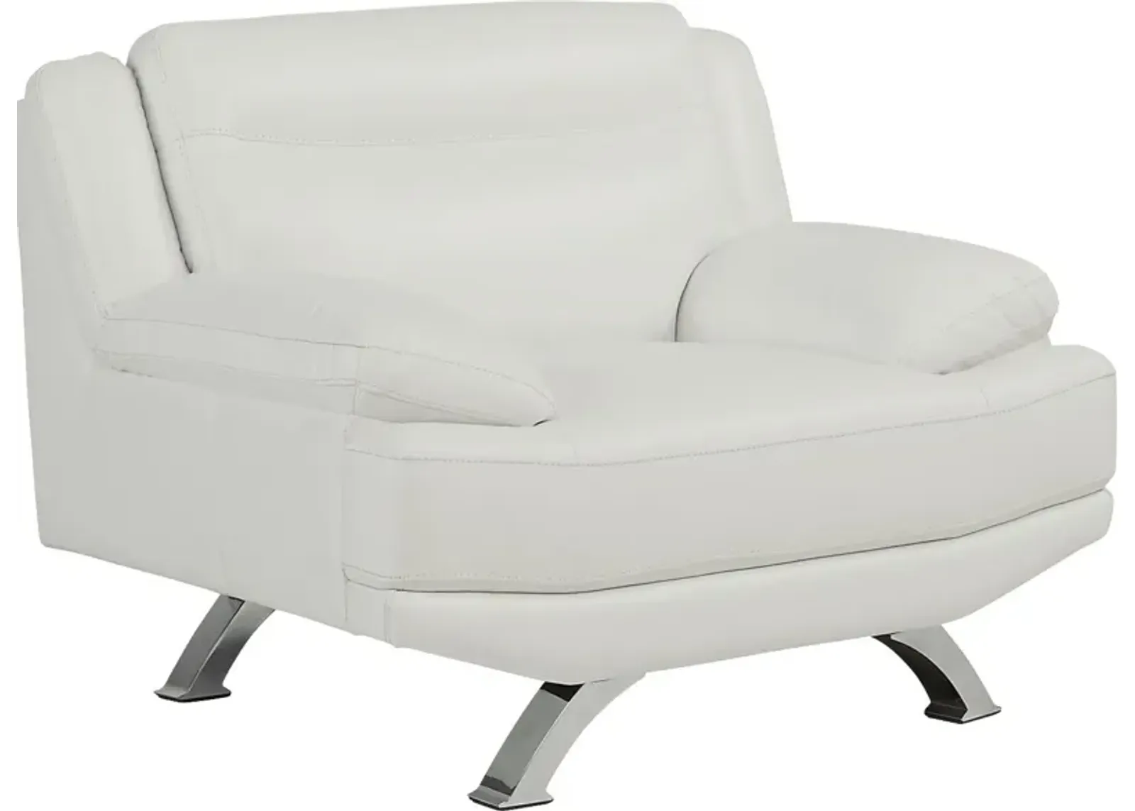 Zamora White Leather Chair