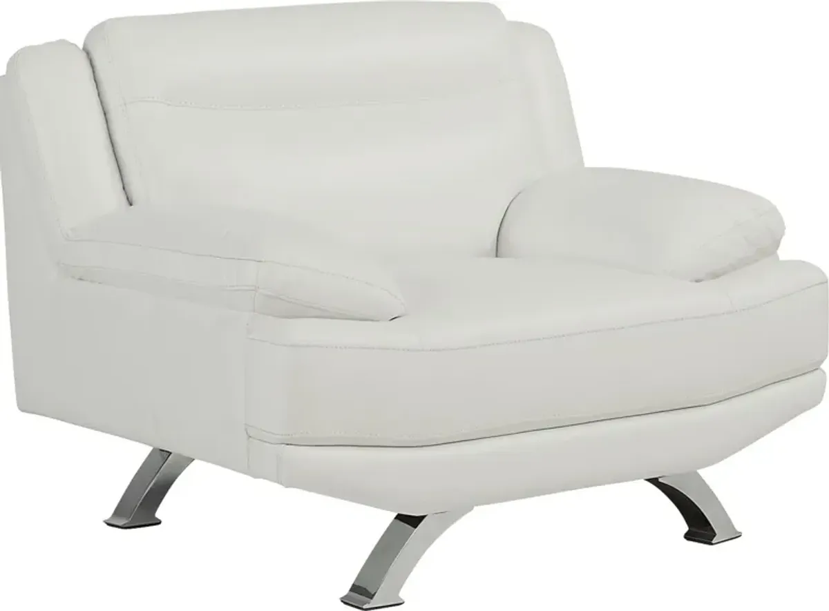 Zamora White Leather Chair