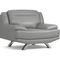 Zamora Gray Leather Chair