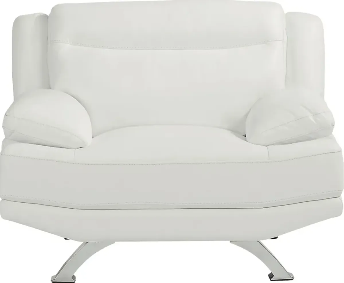 Zamora White Leather 6 Pc Living Room