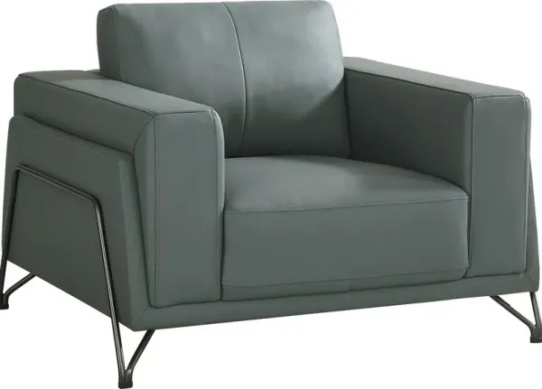 Camelot Slate Blue Leather Chair