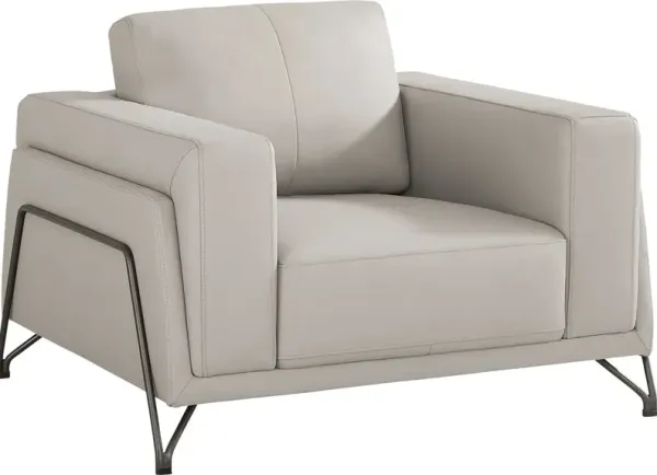Camelot Dove Gray Leather Chair