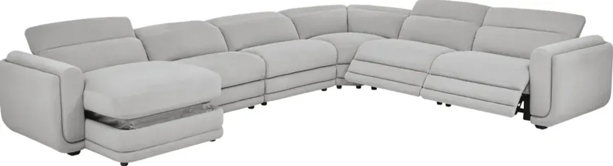 Dillon Smoke 6 Pc Dual Power Reclining Sectional