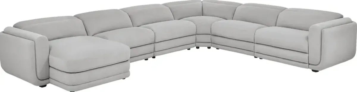 Dillon Smoke 6 Pc Dual Power Reclining Sectional