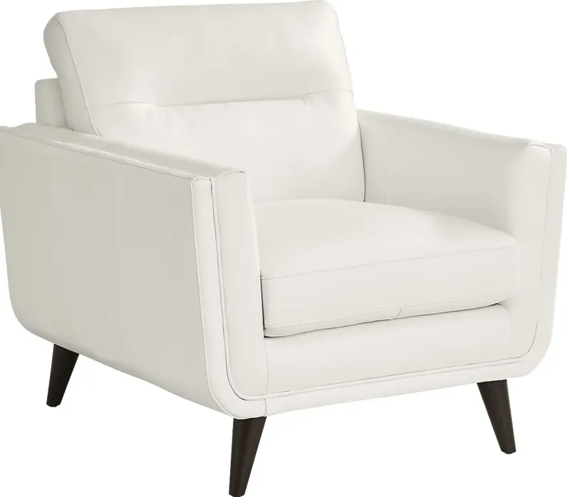 San Salerno White Leather Chair