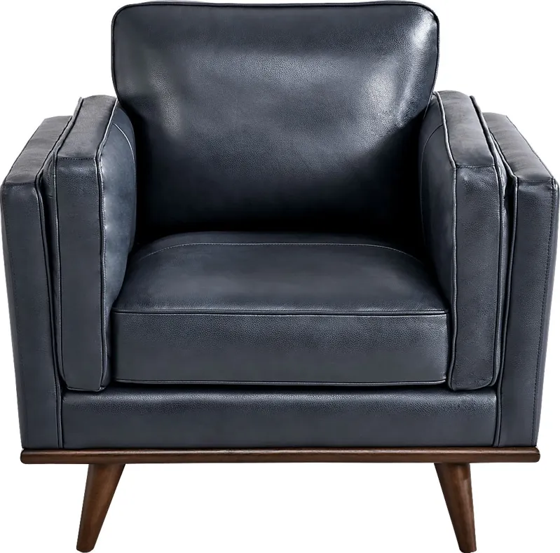 Cassina Court Navy Leather Chair