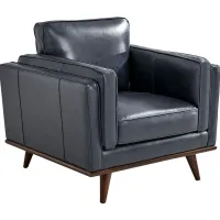 Cassina Court Navy Leather Chair