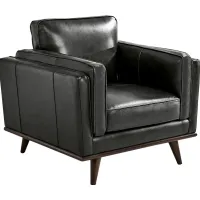 Cassina Court Black Leather Chair
