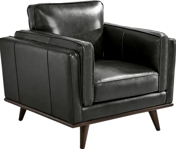 Cassina Court Black Leather Chair