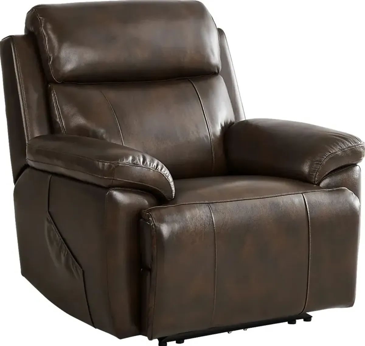 Barolo Brown Leather 3 Pc Triple Power Reclining Living Room with Massage and Heat