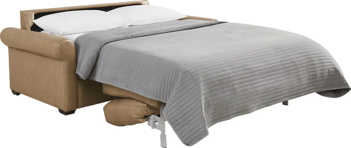 Parker Saddle Leather Sleeper Loveseat