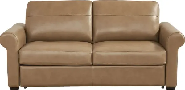 Parker Saddle Leather Sleeper Loveseat