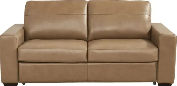 Parker Saddle Leather Sleeper Loveseat