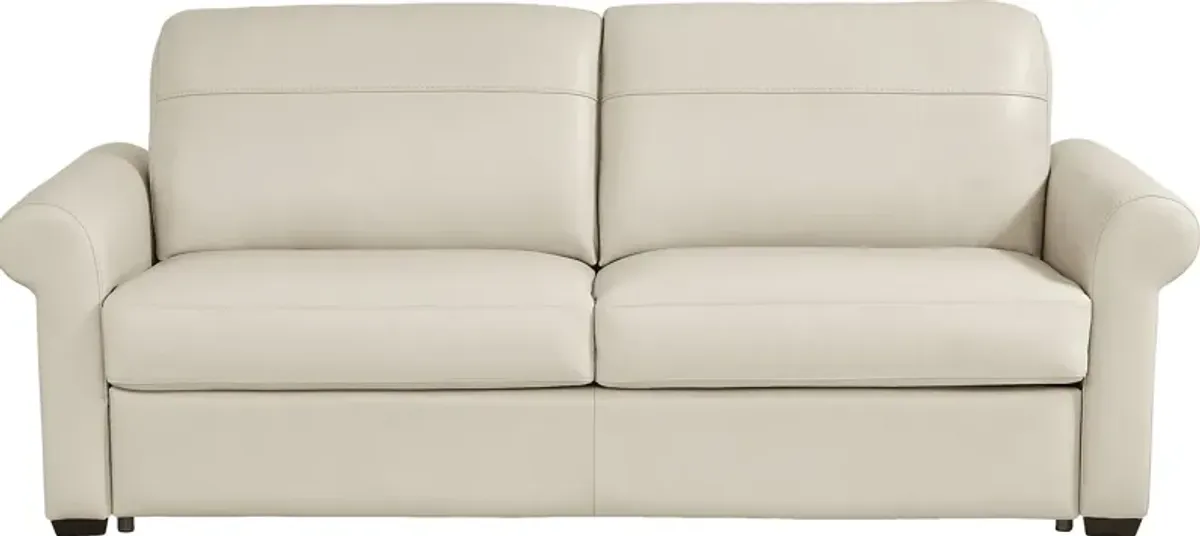 Parker Cream Leather Sleeper Sofa