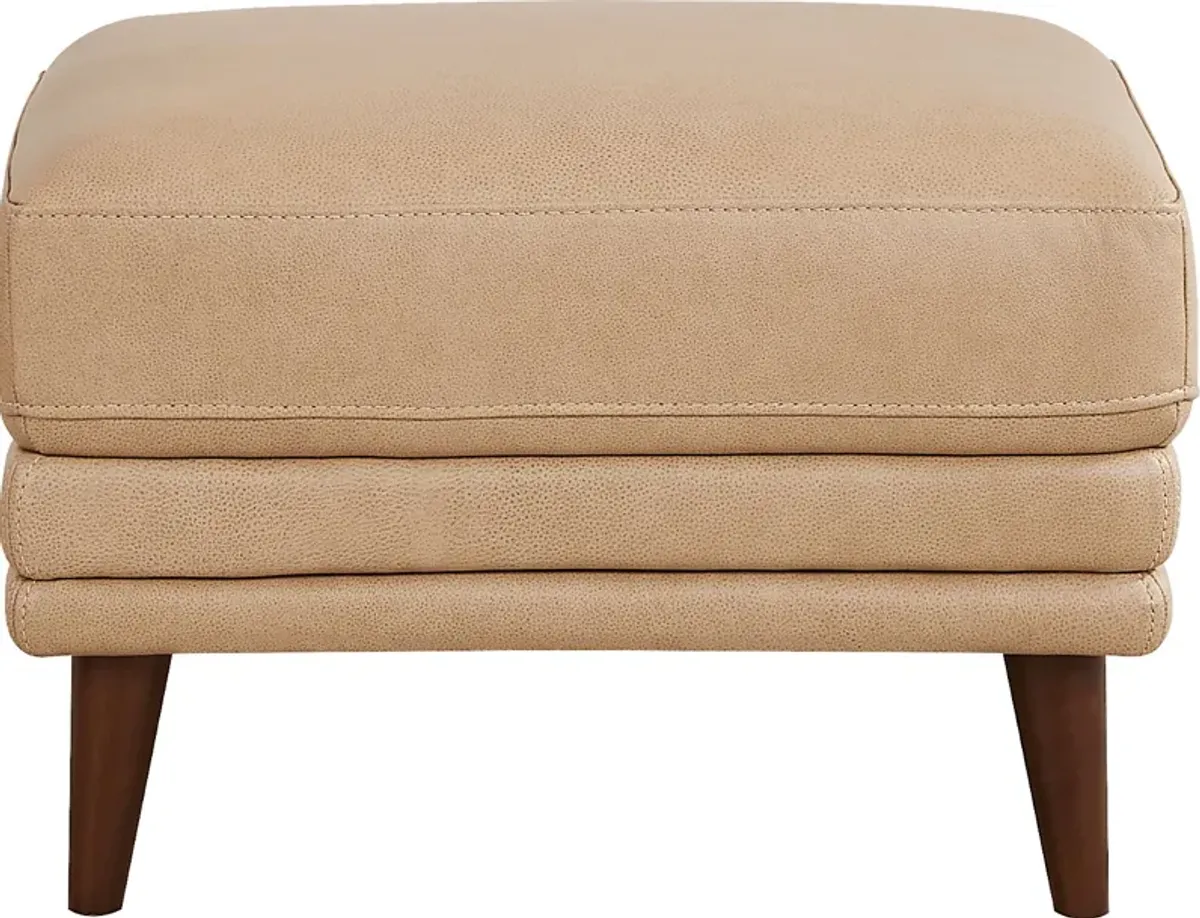 Harrington Park Stone Leather Ottoman