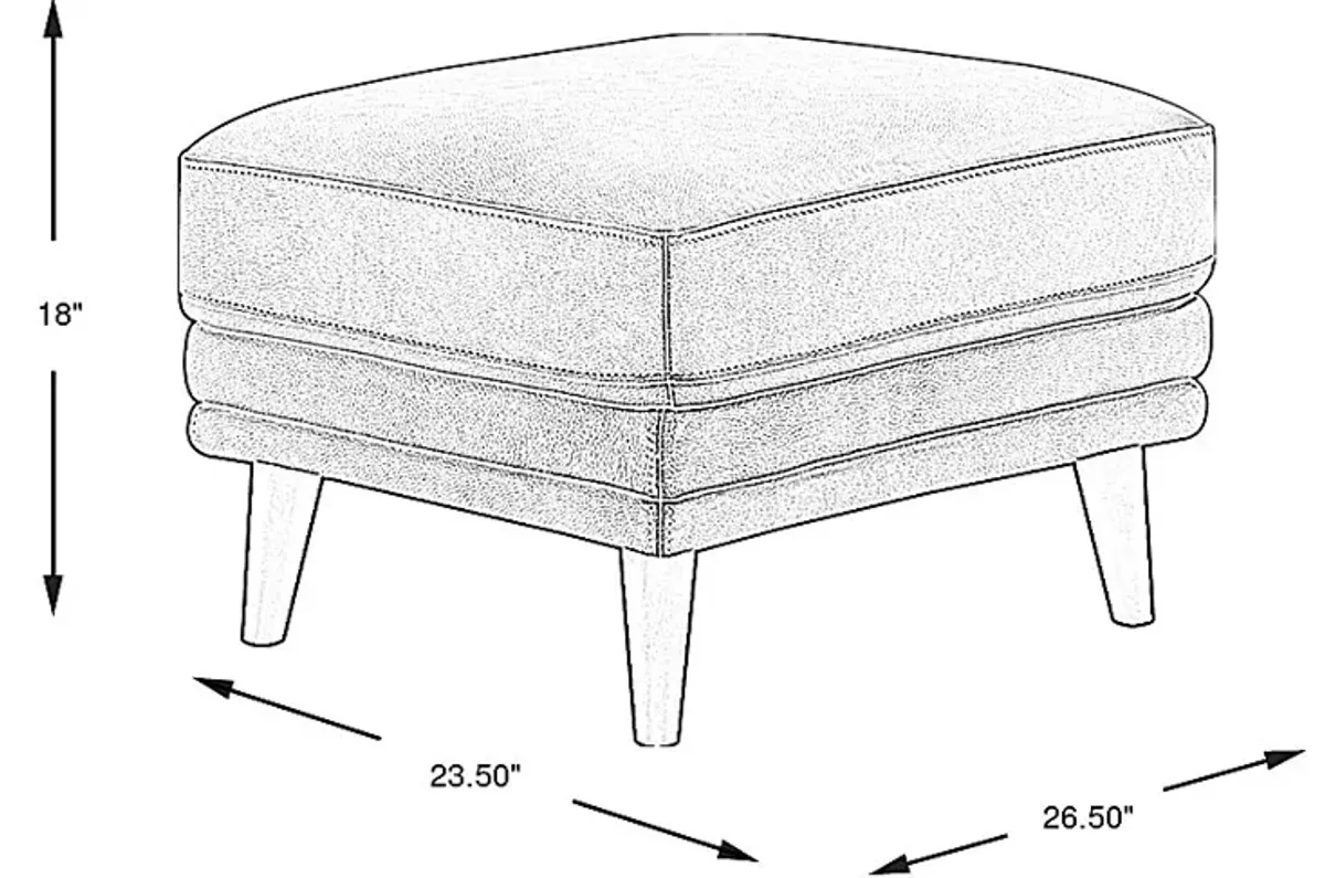 Harrington Park Stone Leather Ottoman