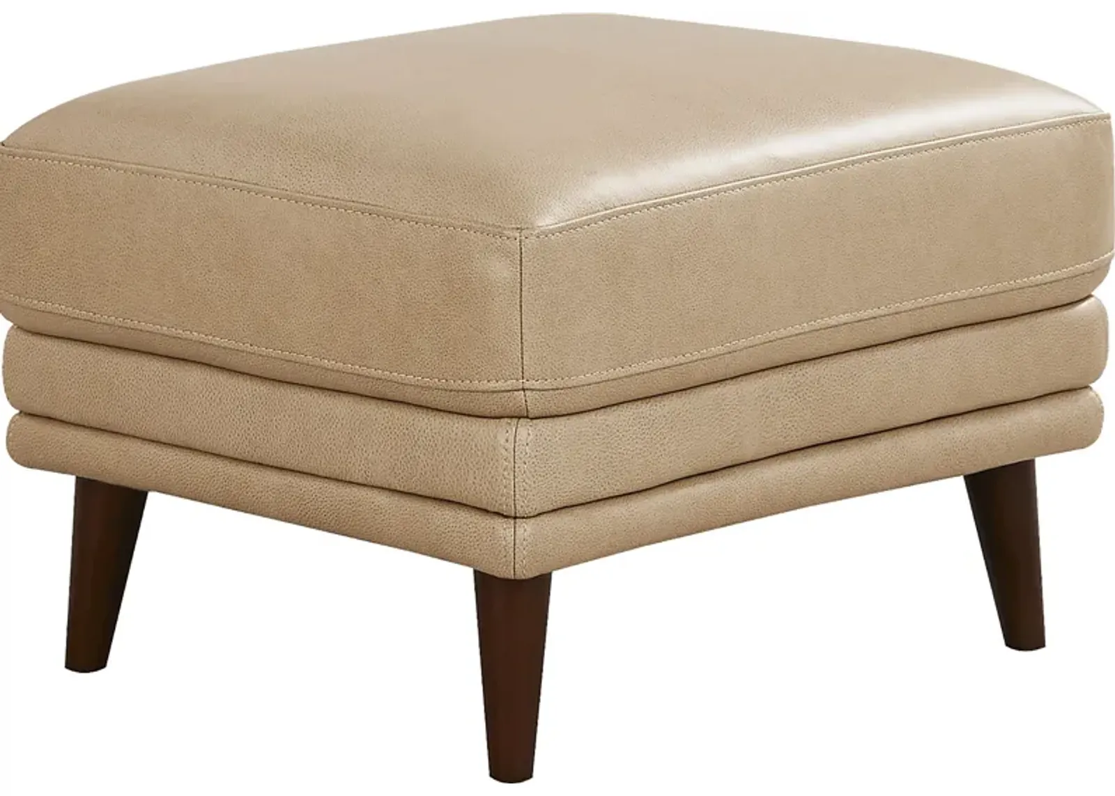 Harrington Park Stone Leather Ottoman