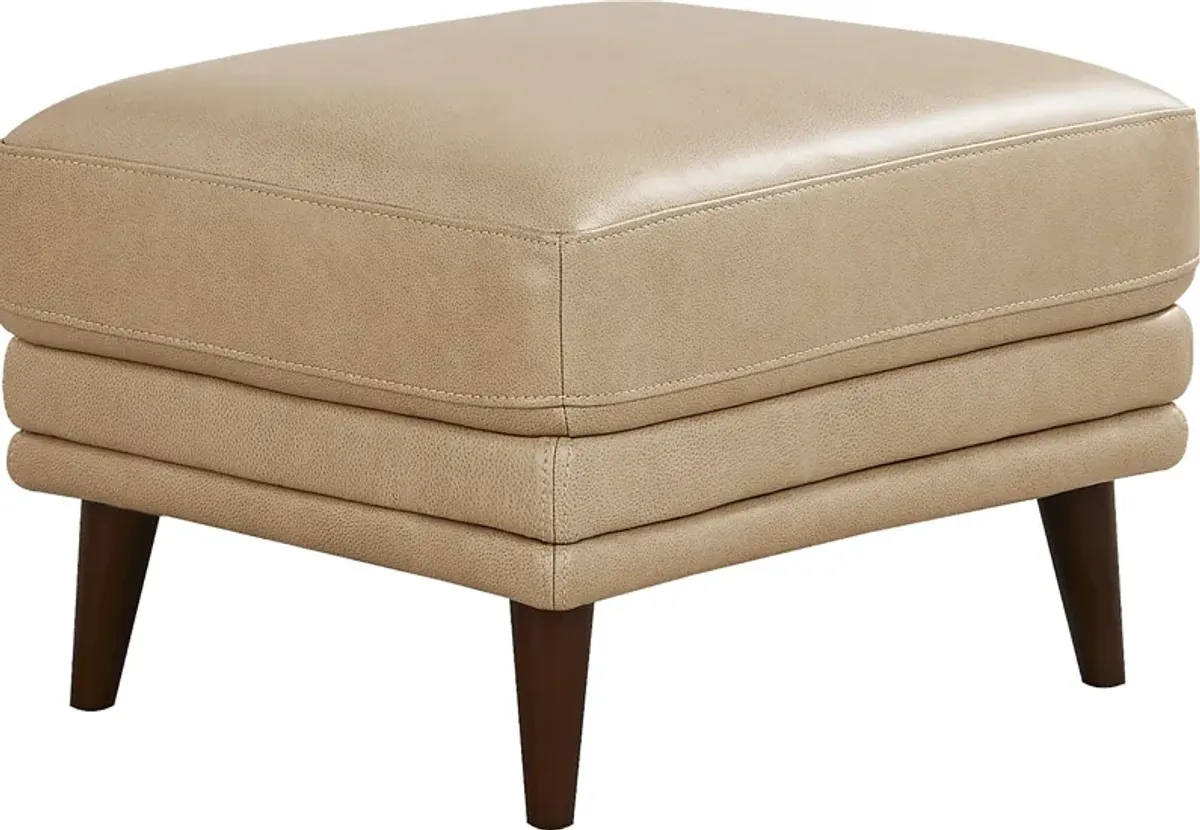 Harrington Park Stone Leather Ottoman