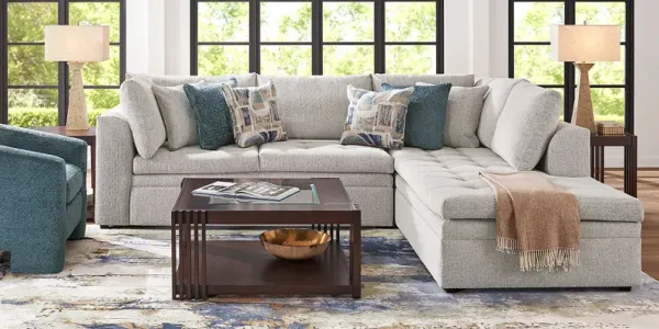 Sheridan Place Gray 4 Pc Sleeper Sectional Living Room