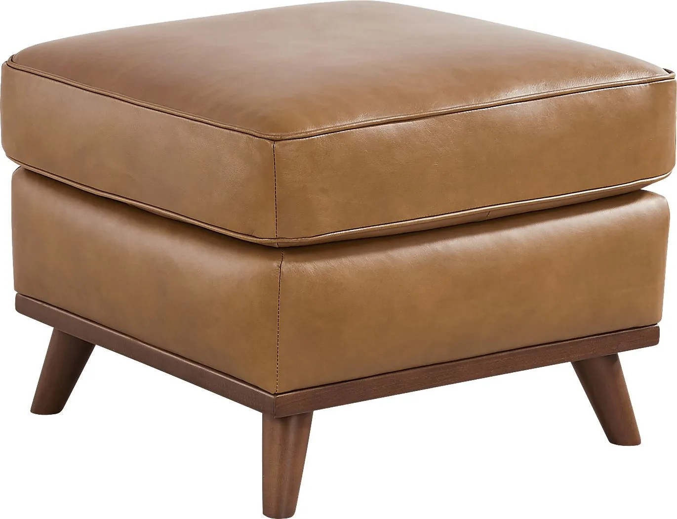 Duluth Caramel Leather Ottoman