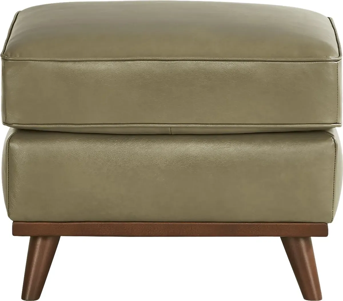 Duluth Olive Leather Ottoman