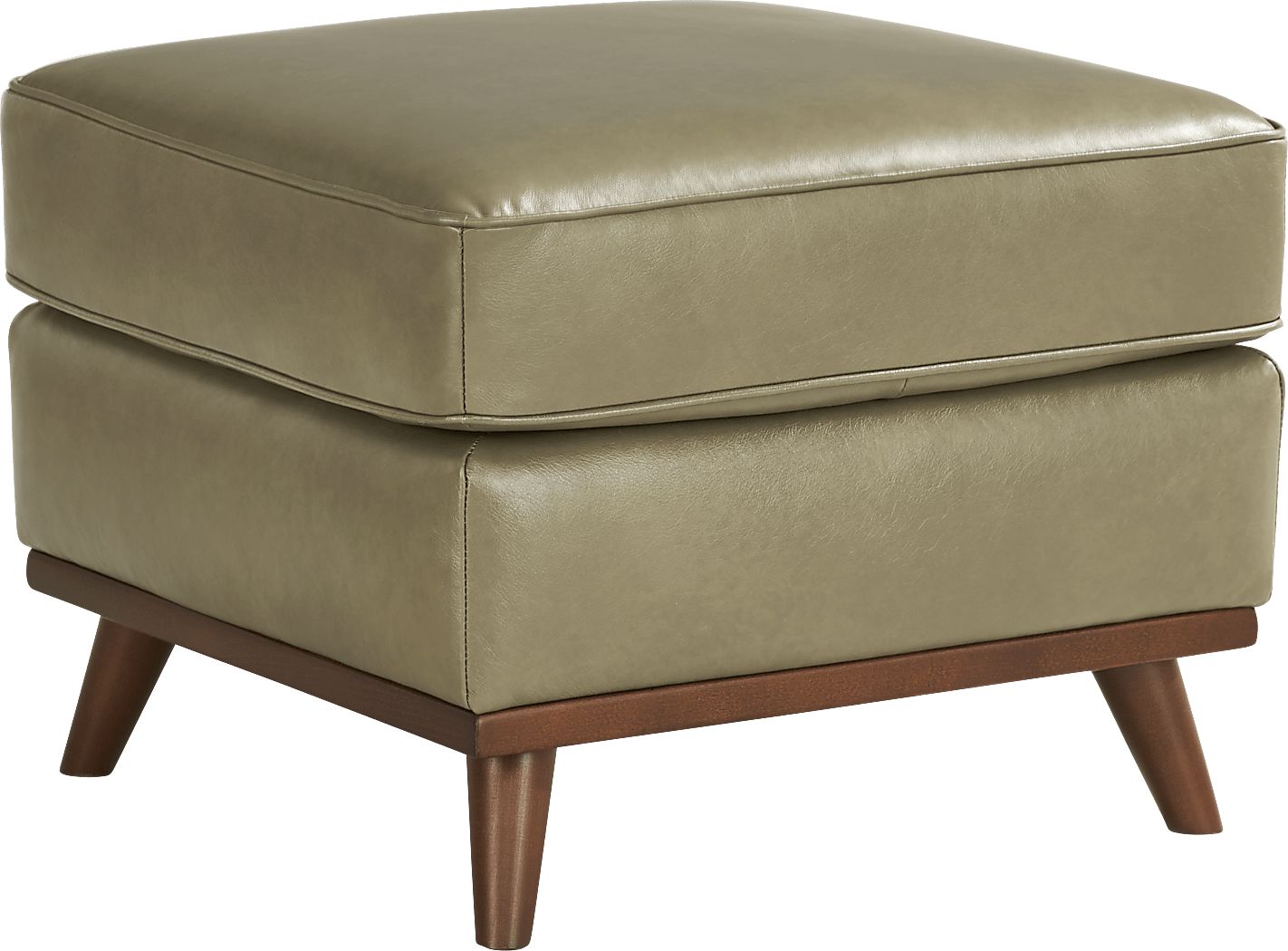 Duluth Olive Leather Ottoman
