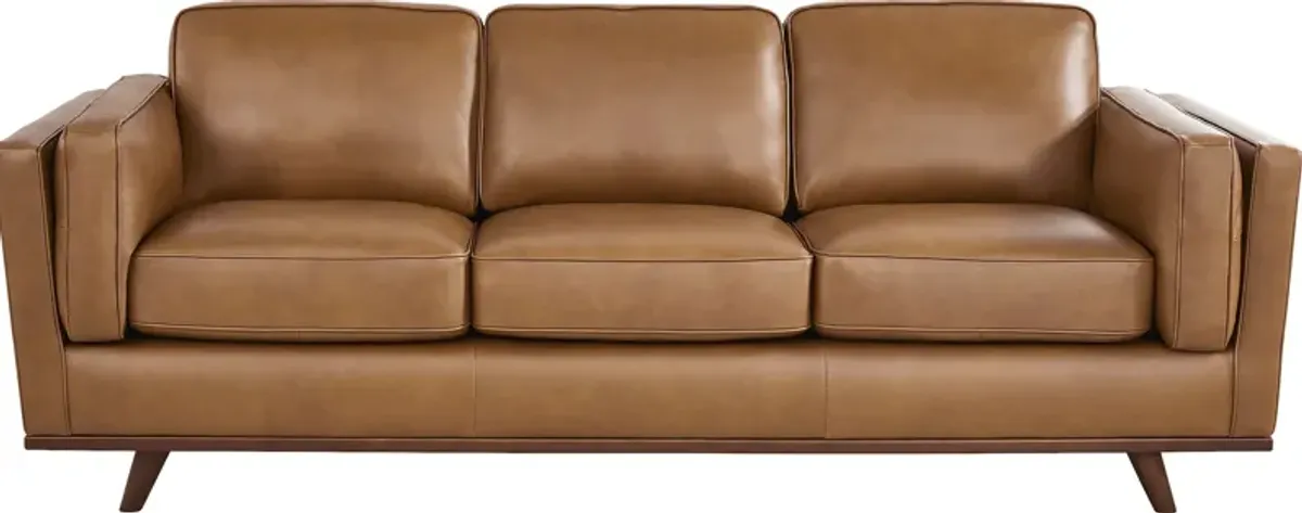 Duluth Caramel Leather 2 Pc Living Room