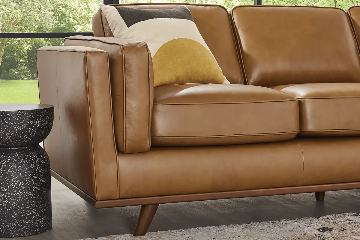 Duluth Caramel Leather 2 Pc Living Room