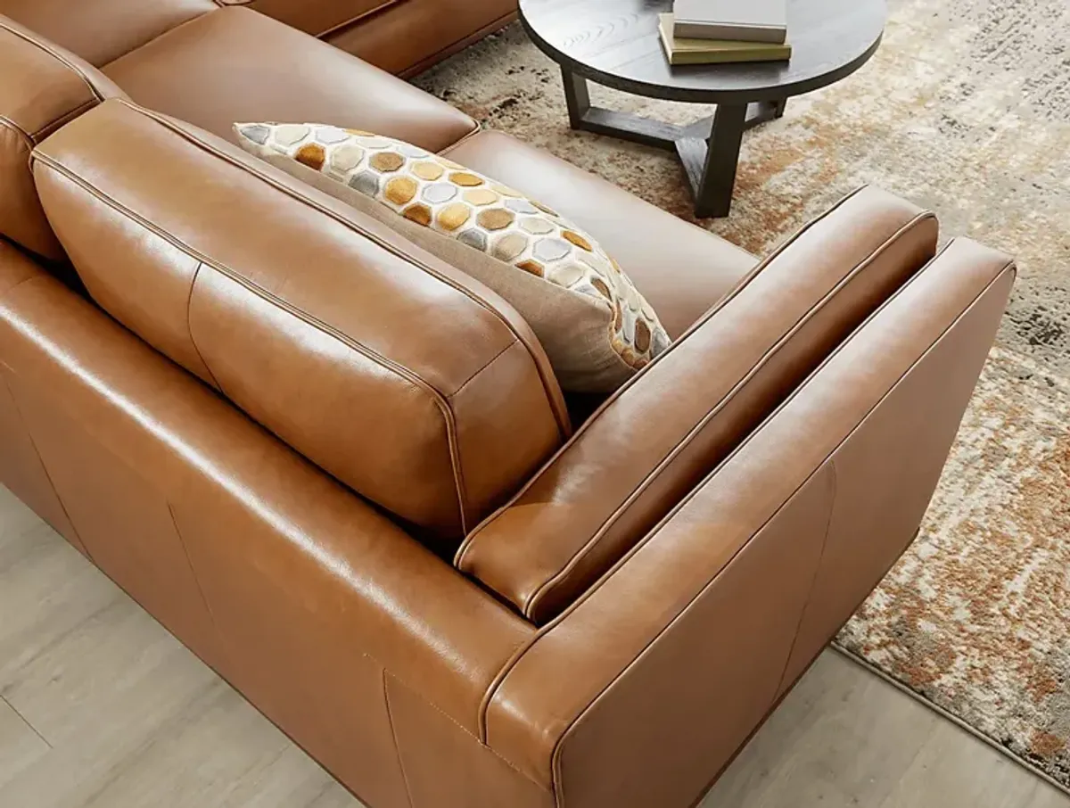 Duluth Caramel Leather 2 Pc Living Room