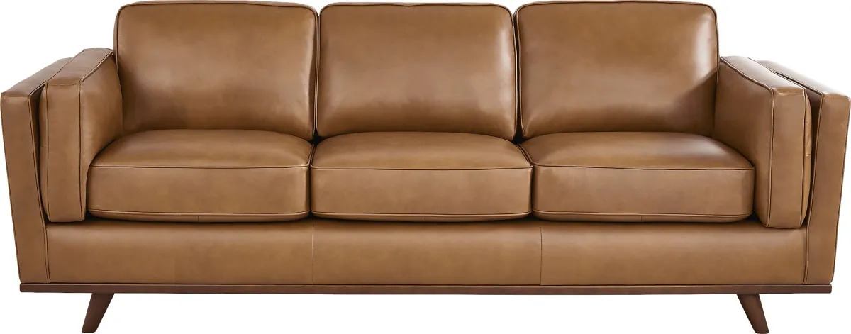 Duluth Caramel Leather 2 Pc Living Room