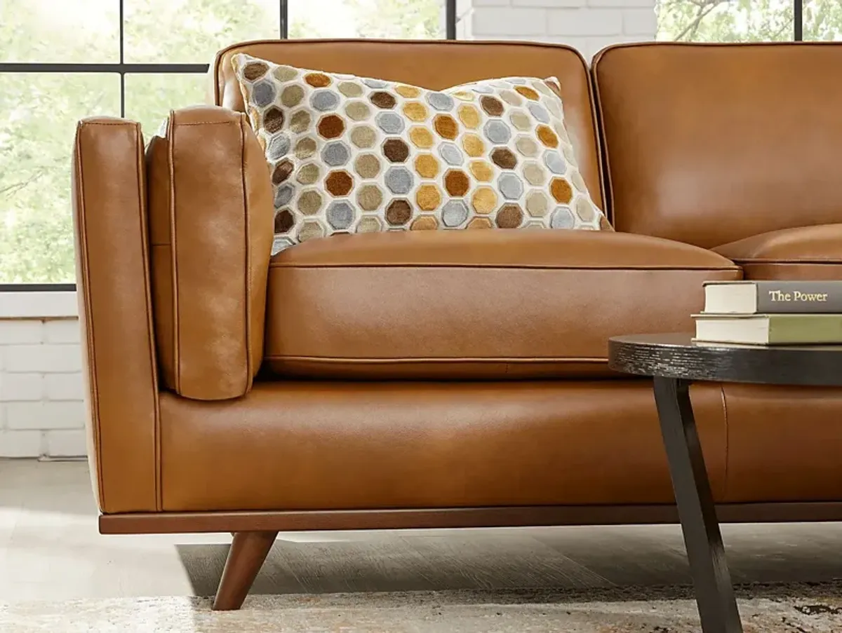 Duluth Caramel Leather 2 Pc Living Room