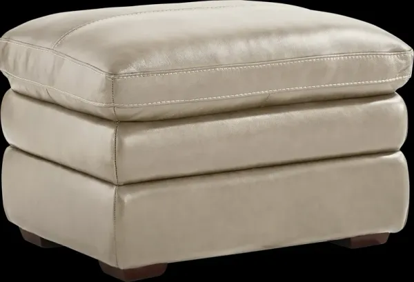 Salinger Beige Leather Ottoman