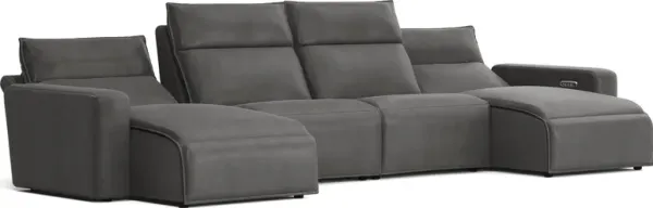 Charcoal 4 Pc Dual Power Reclining ModularTwo
