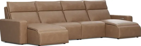 Saddle 4 Pc Dual Power Reclining ModularTwo