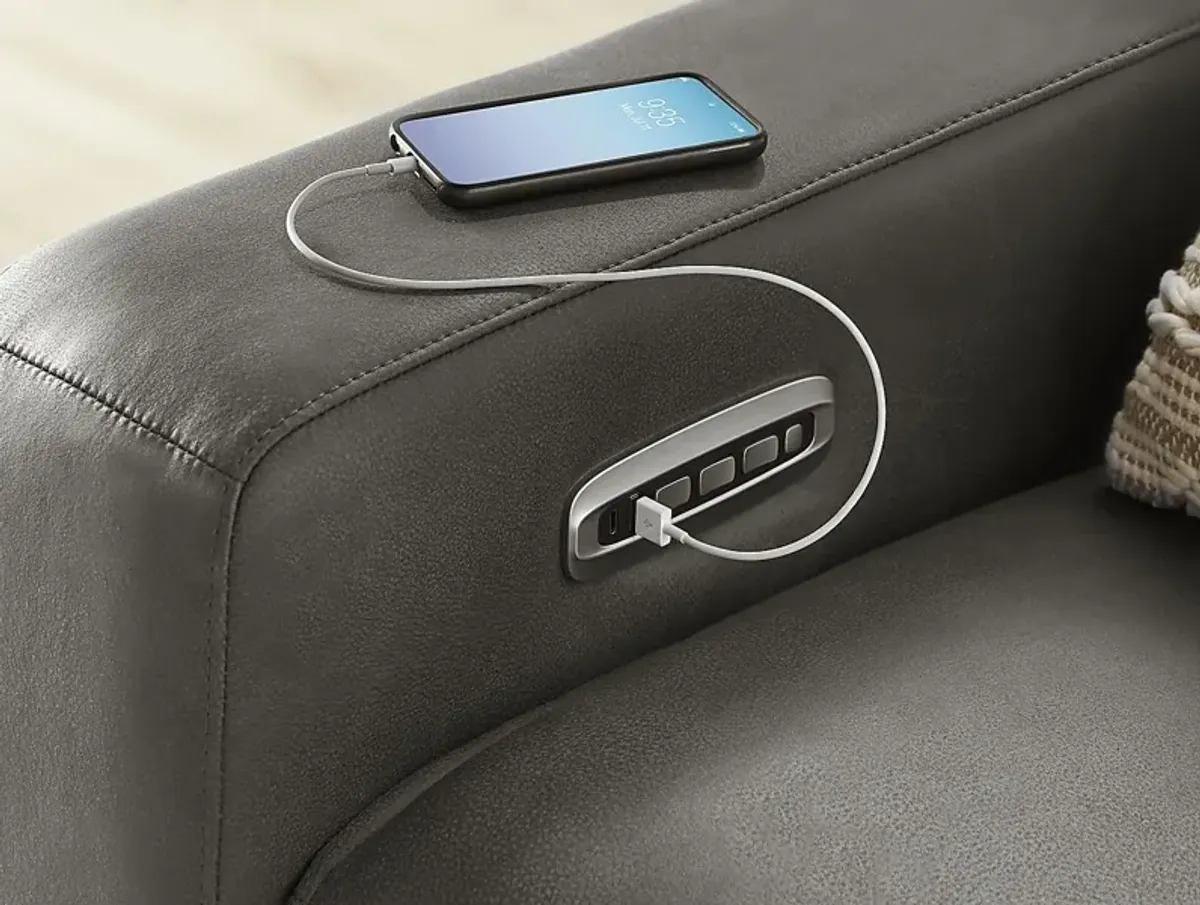 Charcoal 4 Pc Dual Power Reclining ModularTwo
