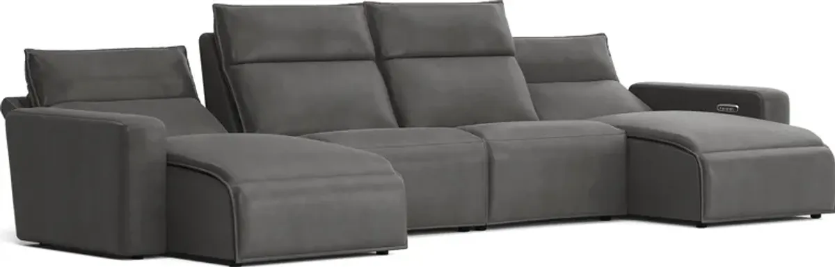 Charcoal 4 Pc Dual Power Reclining ModularTwo