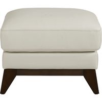 Marchese Ivory Leather Ottoman