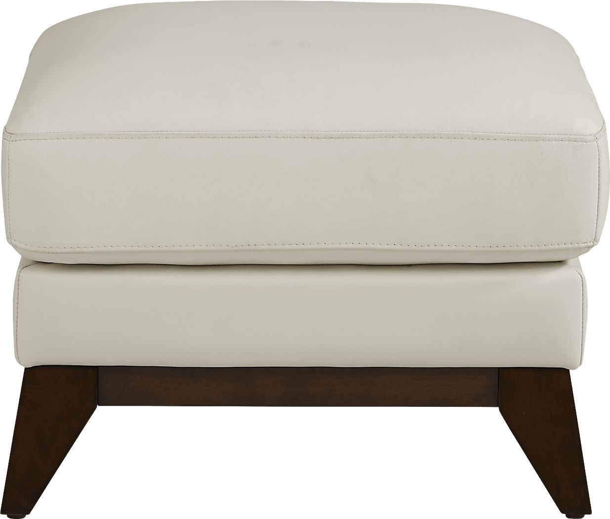 Marchese Ivory Leather Ottoman