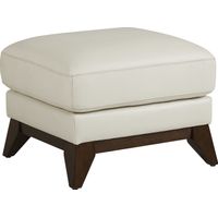 Marchese Ivory Leather Ottoman