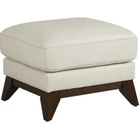 Marchese Ivory Leather Ottoman