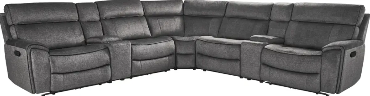 Bradshaw Place Dark Gray 10 Pc Reclining Sectional Living Room