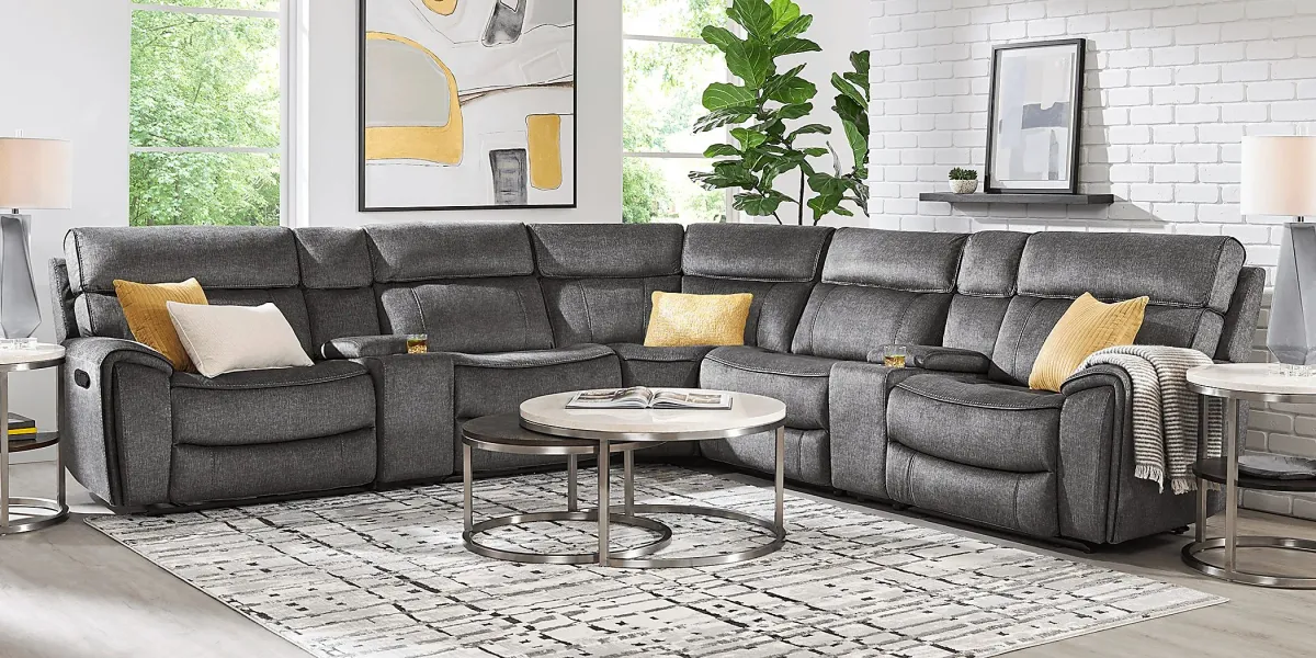 Bradshaw Place Dark Gray 10 Pc Reclining Sectional Living Room