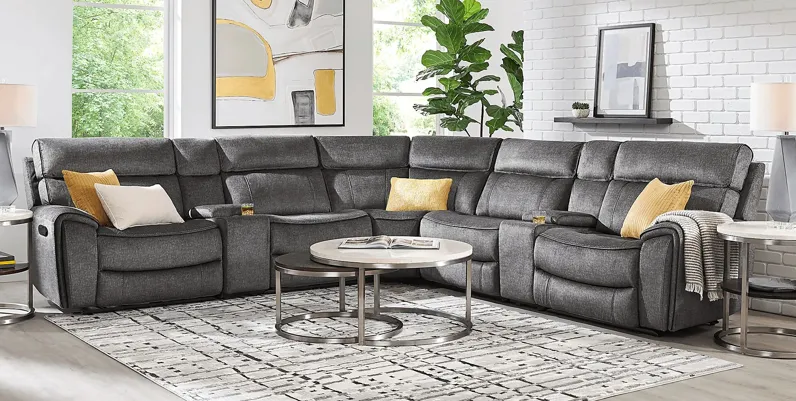Bradshaw Place Dark Gray 10 Pc Reclining Sectional Living Room