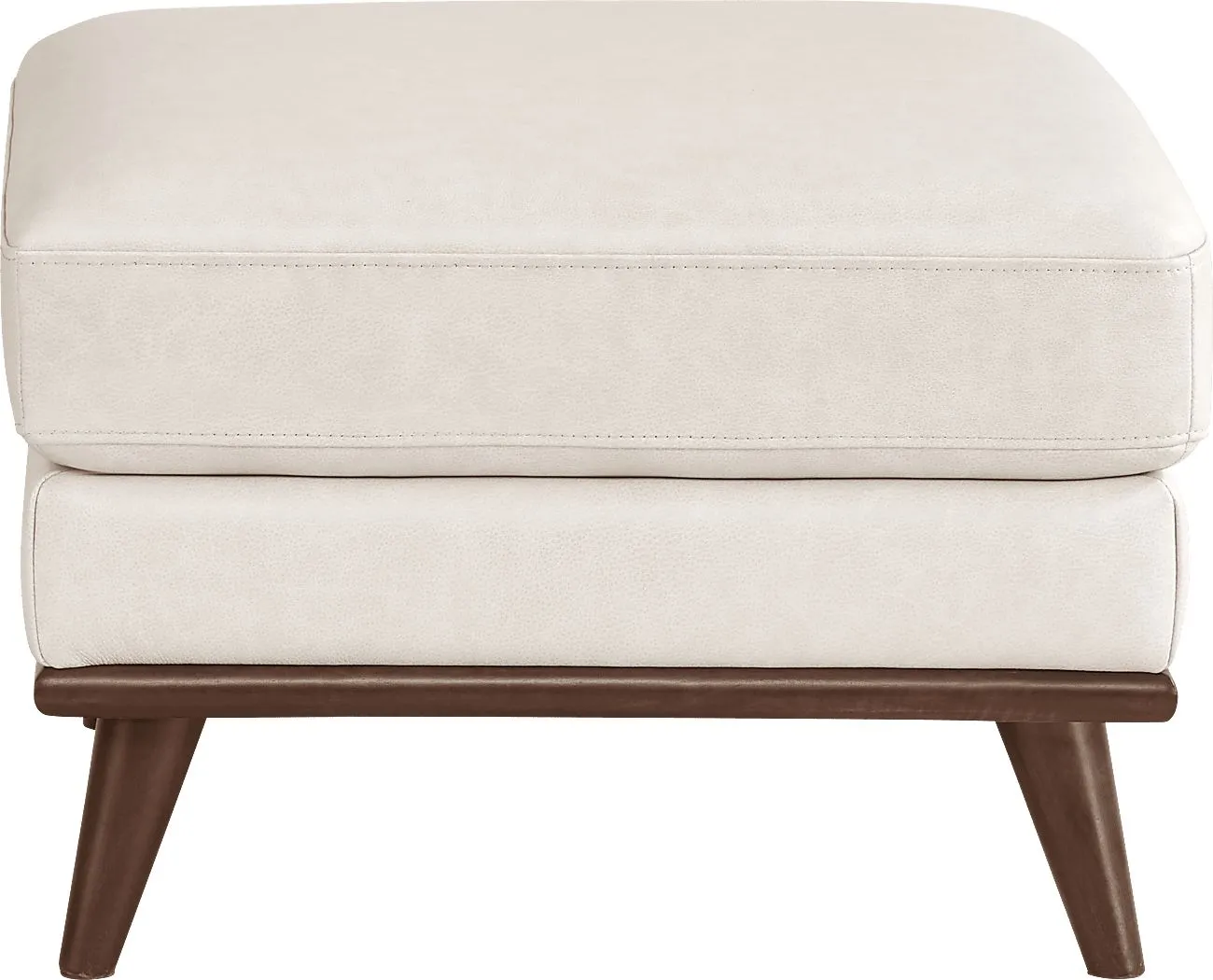 Greyson Ivory Leather Ottoman