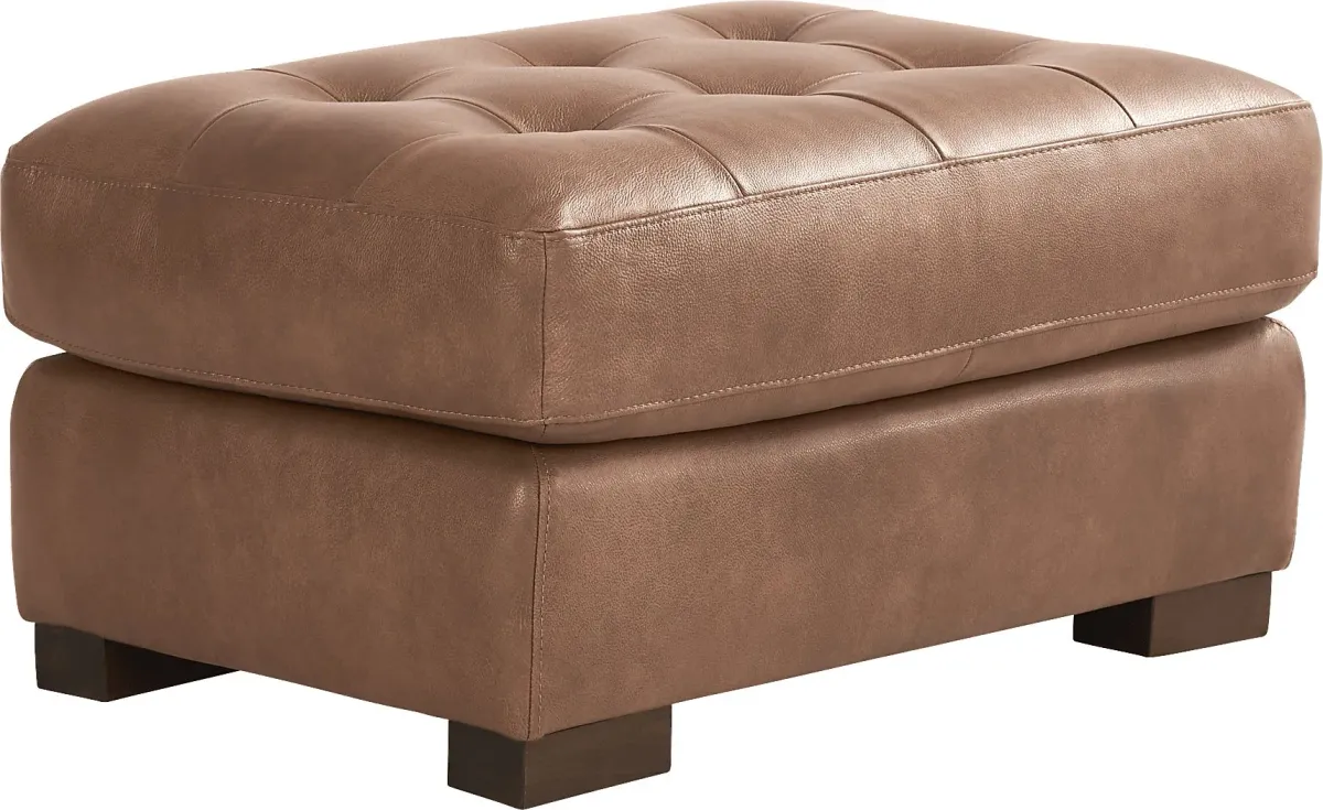 Messina Brown Leather Ottoman