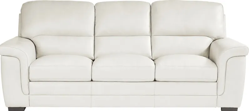 Villa Ashbury White Leather Sleeper Sofa