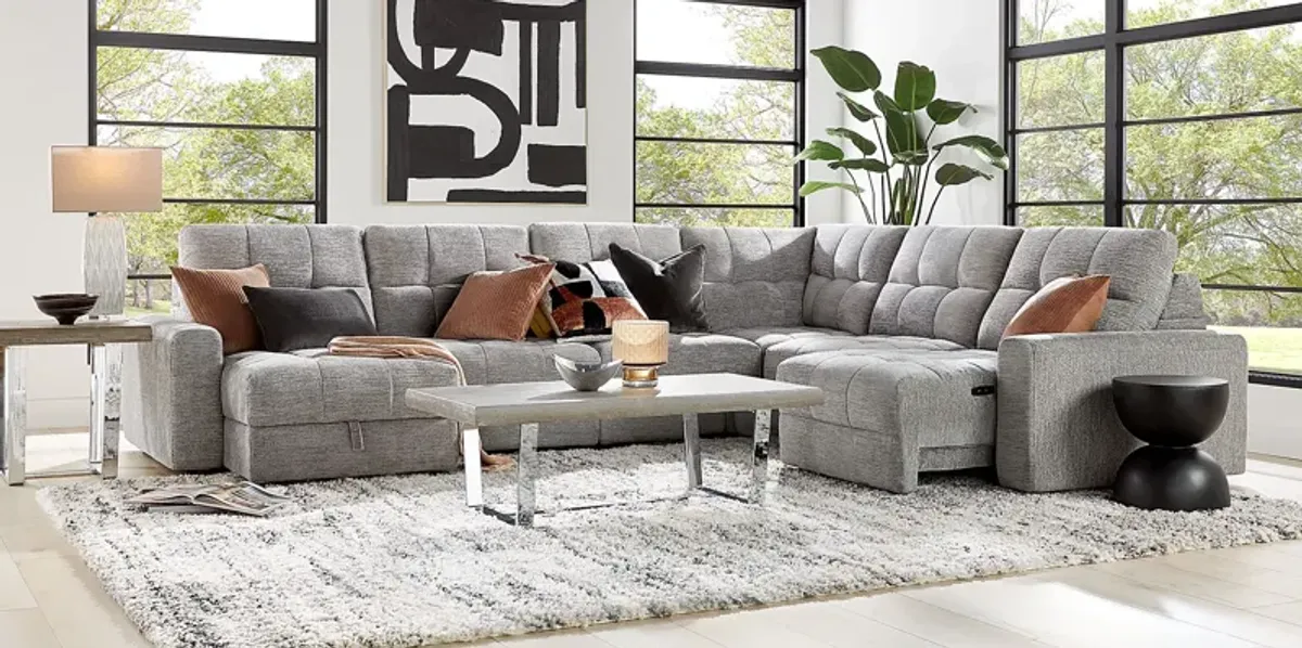 Meriwether Gray 6 Pc Power Slider Sectional