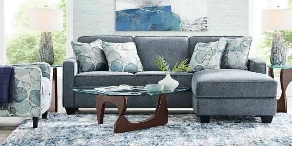Alanis Bay Blue 2 Pc Living Room